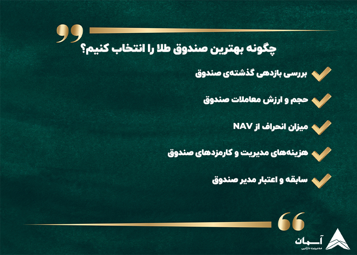 تصویر چگونه بهترین صندوق طلا را انتخاب کنیم