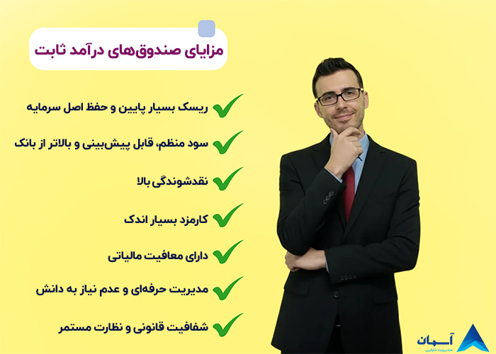 تصویر مزایای صندوق درآمد ثابت